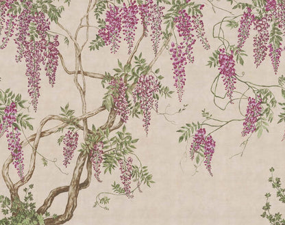 Wisteria Tree - Dusty Pink - Custom Sized Wallpaper Mural (per m2)