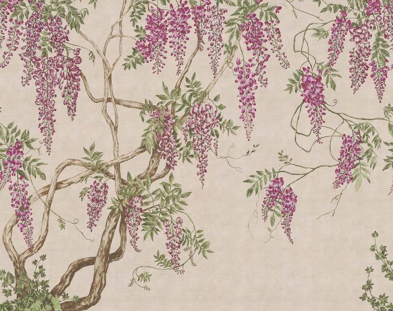 Wisteria Tree - Dusty Pink - Custom Sized Wallpaper Mural (per m2)