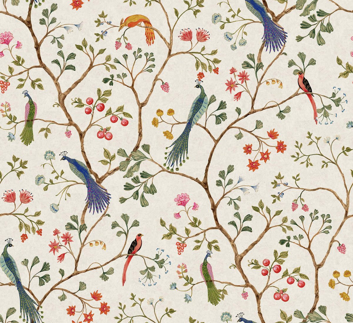 Sample - Songbirds - Pearl - Custom Sized Wallpaper Mural (per m2)
