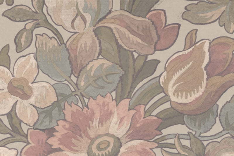 Vintage Garden Green Wallpaper