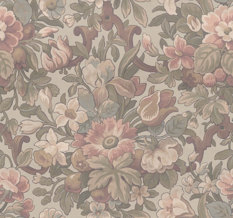Vintage Garden Green Wallpaper