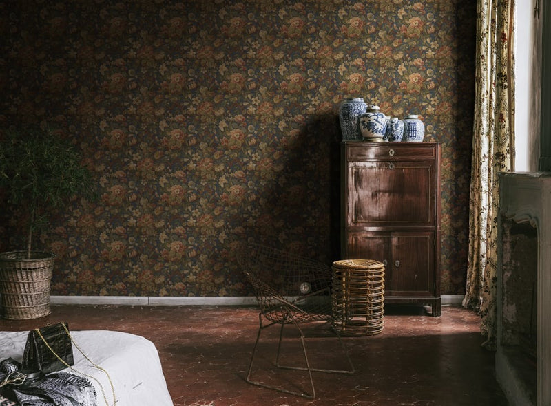 Vintage Garden Green Wallpaper