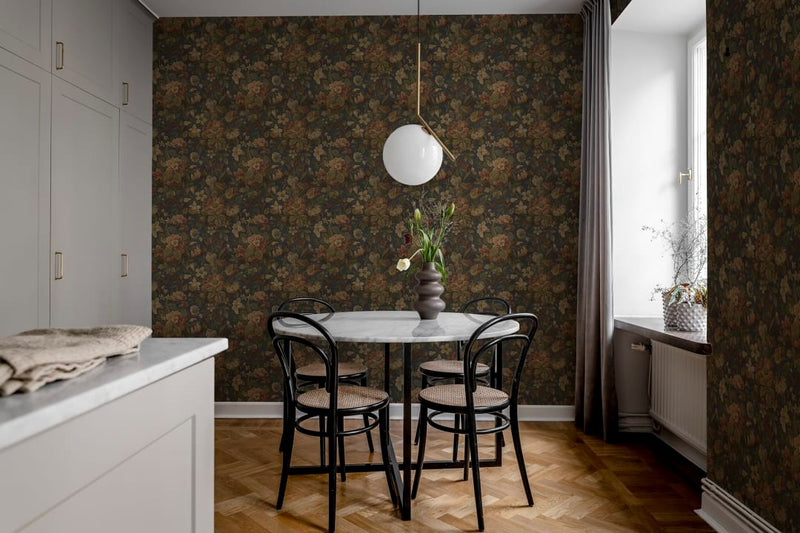 Vintage Garden Green Wallpaper