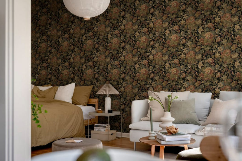 Vintage Garden Green Wallpaper