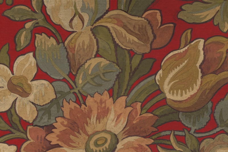 Vintage Garden Green Wallpaper