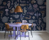 Sea Life - Navy Blue - Custom Sized Wallpaper Mural (per m2)