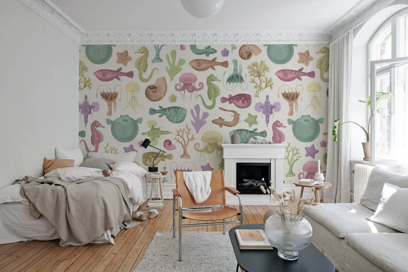 Sea Life Mural Wallpaper - 4 Colours