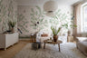 Monkey Paradise - White - Custom Sized Wallpaper Mural (per m2)
