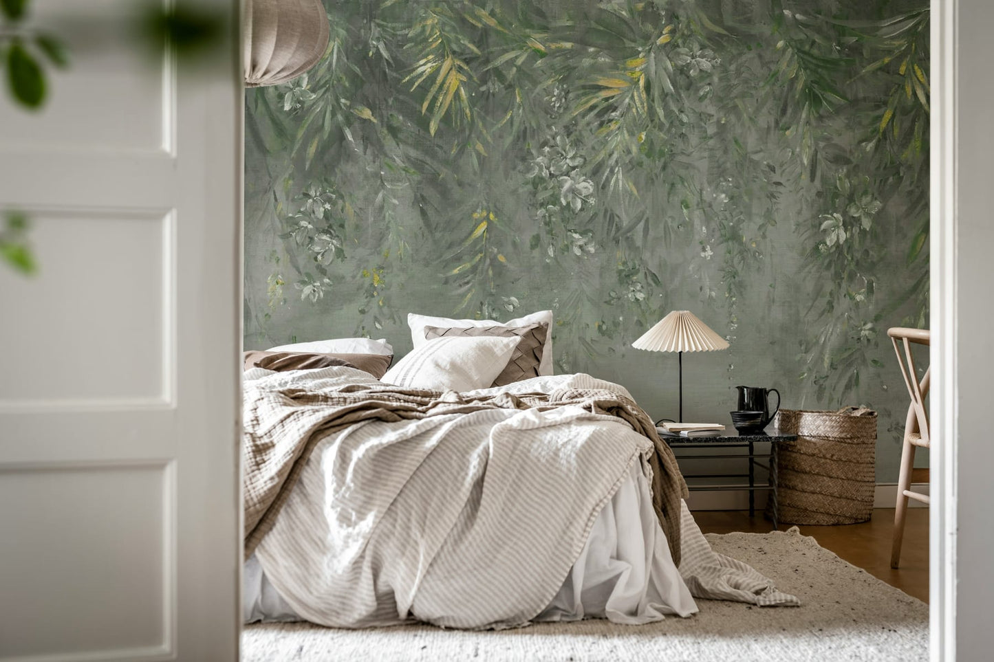 Honolulu - Dark Green - Custom Sized Wallpaper Mural (per m2)