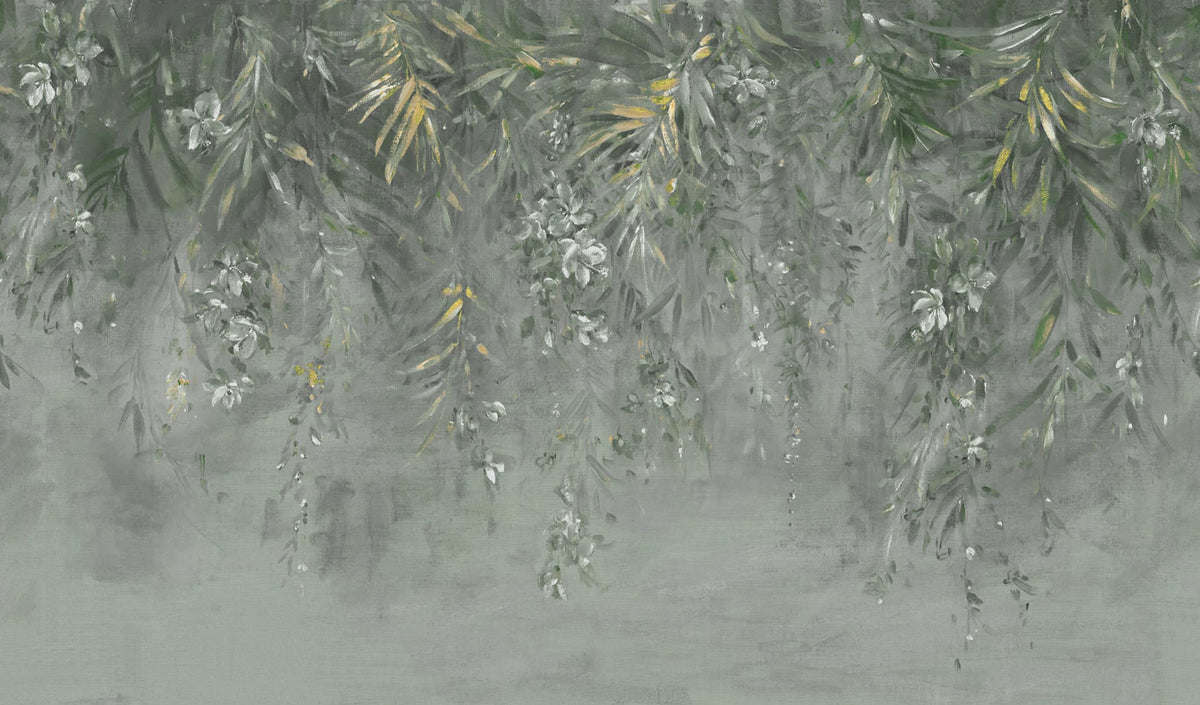Honolulu - Dark Green - Custom Sized Wallpaper Mural (per m2)