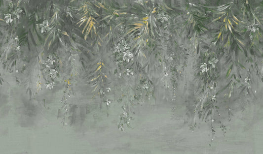 Honolulu - Dark Green - Custom Sized Wallpaper Mural (per m2)