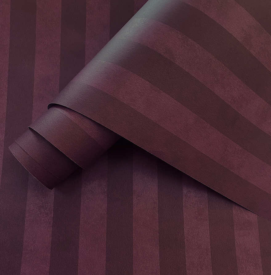 Aquila Stripes Wallpaper - Berry