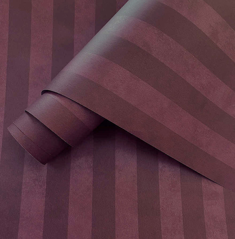 Aquila Stripes Wallpaper - Berry