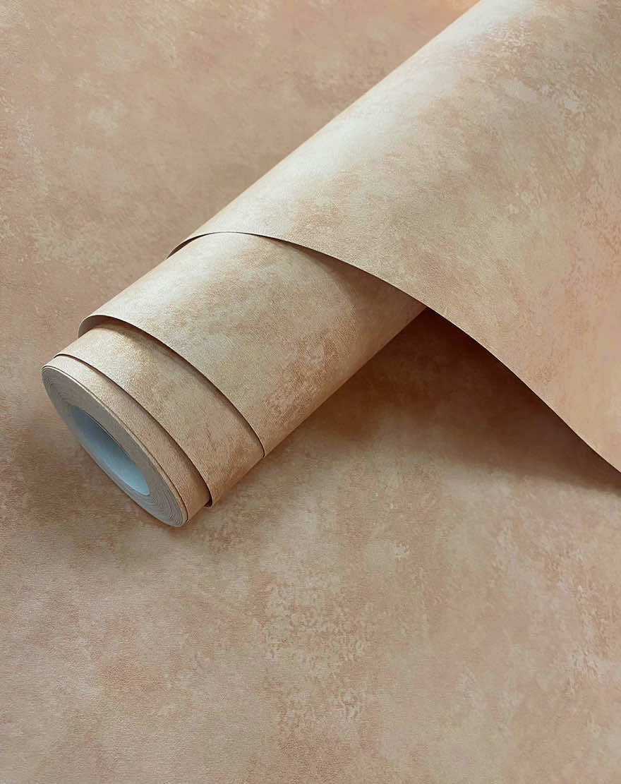 Kanso - Soft Plaster Wallpaper - Coral