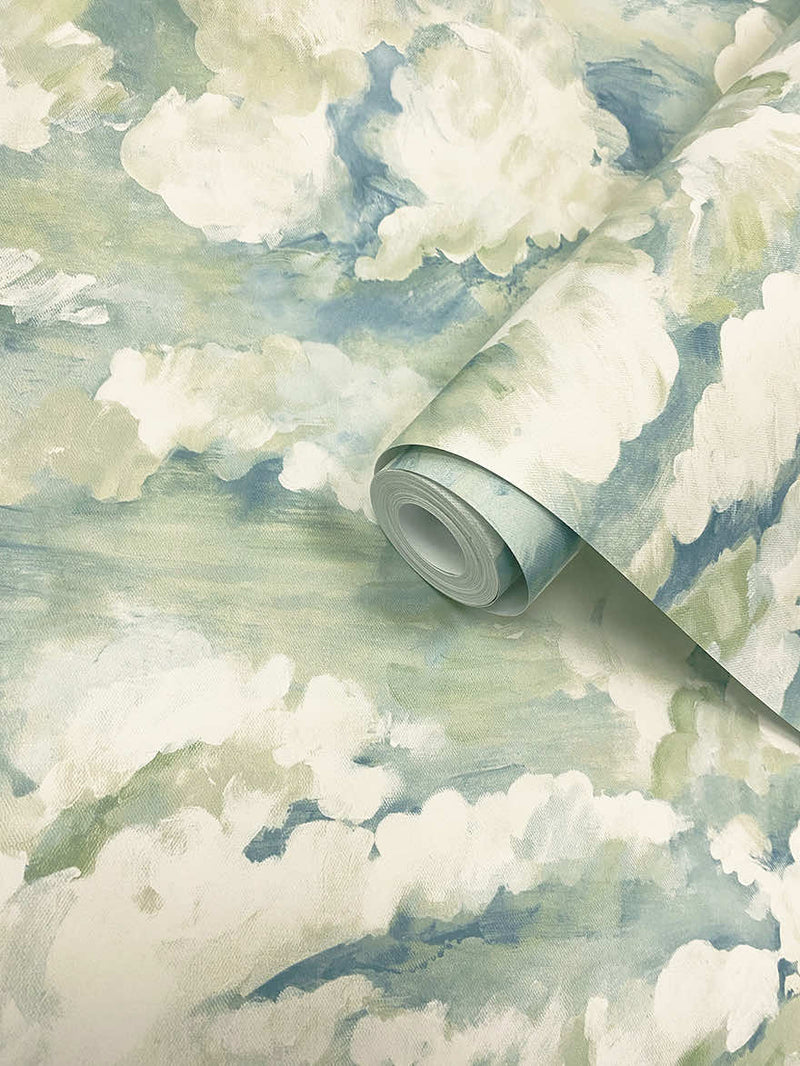 Sora - Tranquil Cloud Wallpaper - Soft Aqua