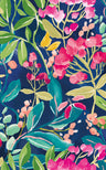 Florence Floral Riot Wallpaper - Ink/Fushcia