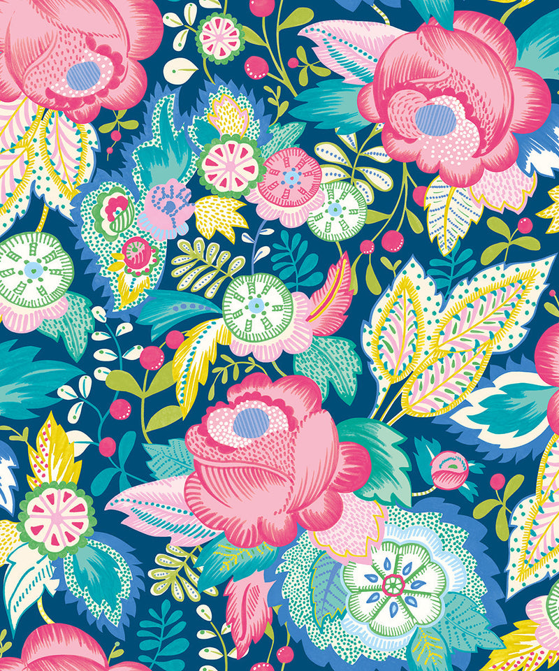 Emily Rose Wallpaper - Cornflower Mix