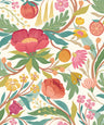 Clementine Wallpaper - Lipstick & Olive