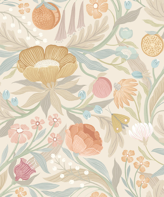 Clementine Wallpaper - Chalk & Parchment