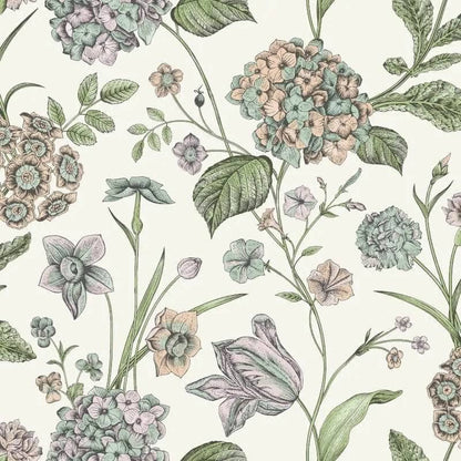 Amelie Hydrangea Wallpaper - Multi