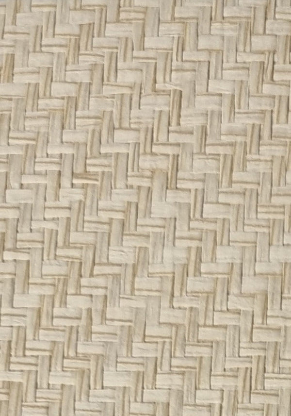 Sample - Japanese Summerhouse - Handmade Grasscloth Wallpaper - Raw Rice