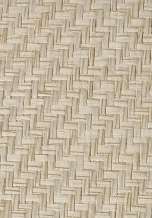 Japanese Summerhouse - Handmade Grasscloth Wallpaper - Raw Rice