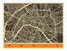 Paris City Art Map - Retro - Custom Sized Wallpaper Mural (per m2)