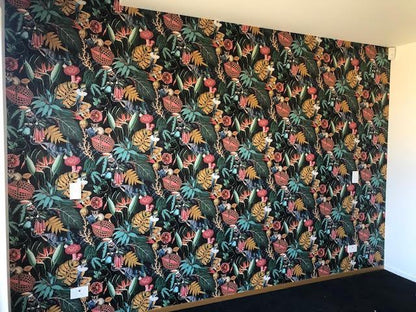 Reverie - Funky Jungle Wallpaper - Charcoal/Black