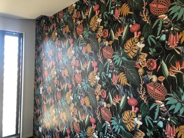 Reverie - Funky Jungle Wallpaper - Charcoal/Black