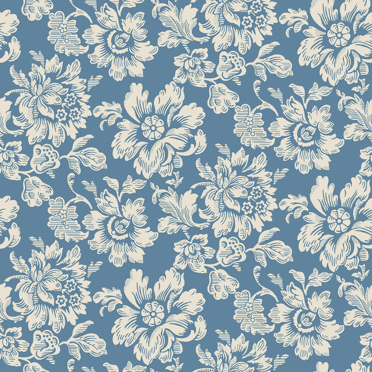 Sample - Rococo Wallpaper - Blue