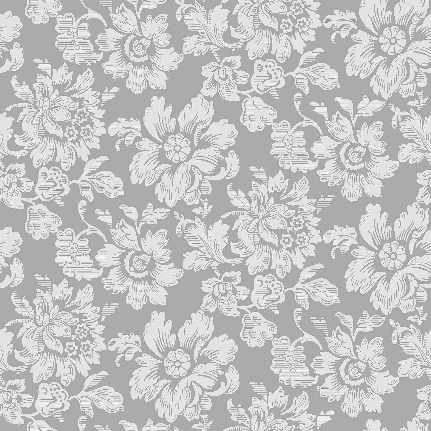 Rococo Wallpaper - Grey