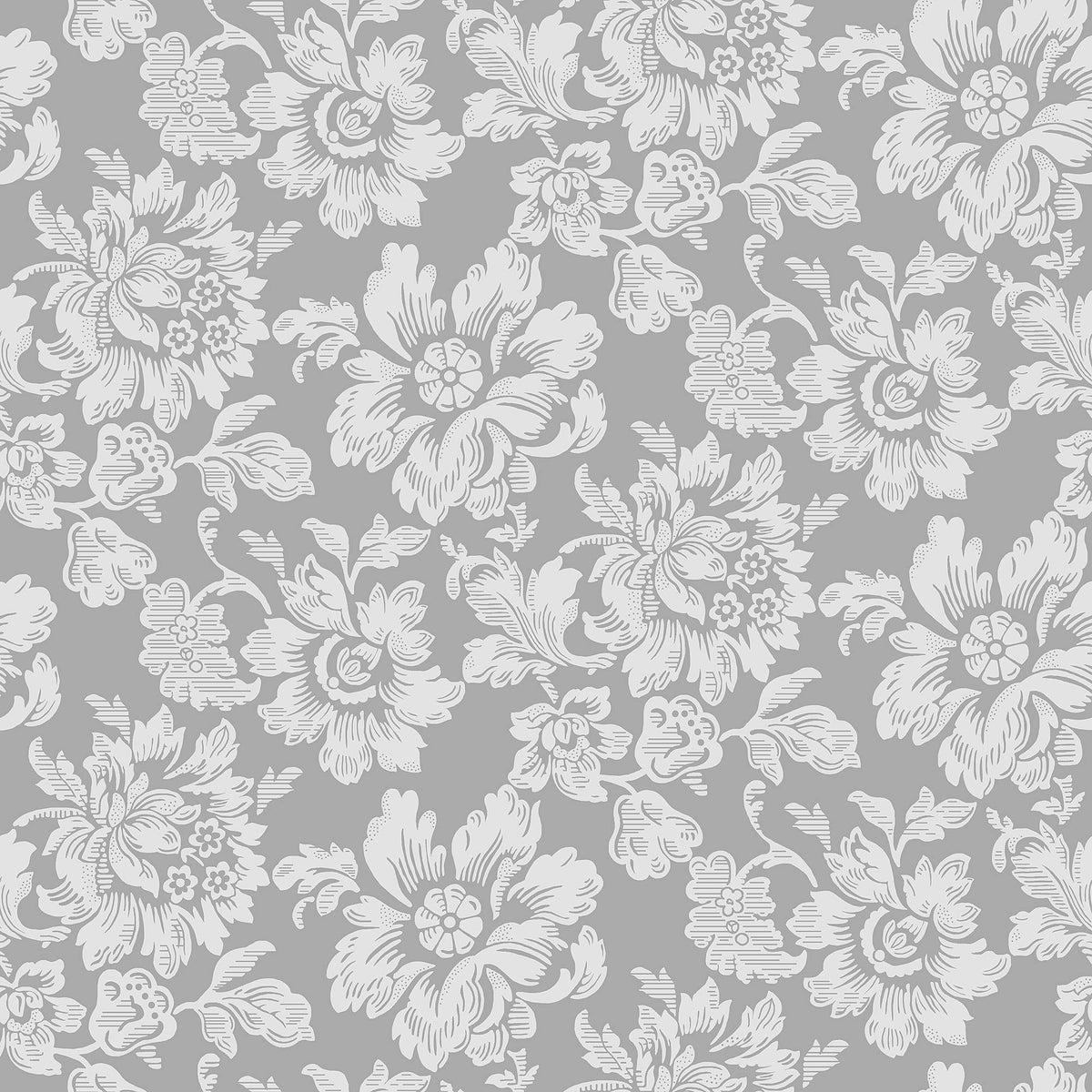 Sample - Rococo Wallpaper - Grey
