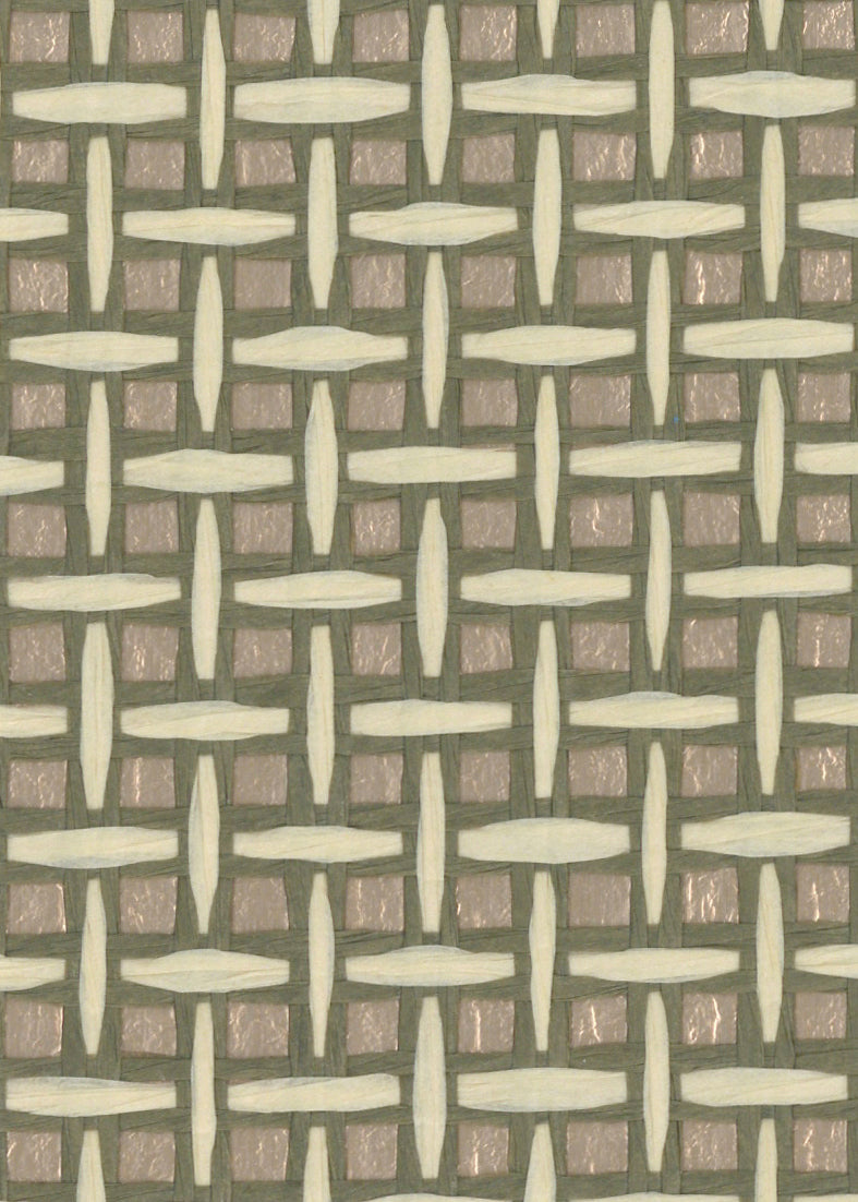Basket Weave Grass cloth Wallpaper - Rose Gold