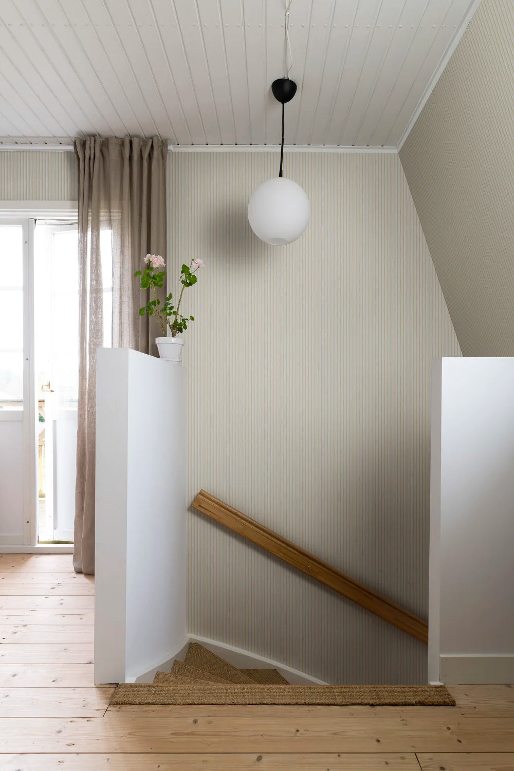 Brita Stripe Wallpaper - Sunflower in a styled room