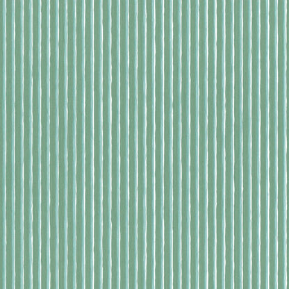 Brita Stripe Wallpaper - Emerald, flat pattern