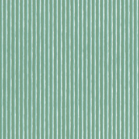 Brita Stripe Wallpaper - Emerald, flat pattern