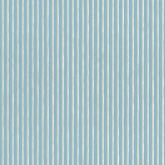 Brita Stripe Wallpaper - Sky Blue, flat pattern
