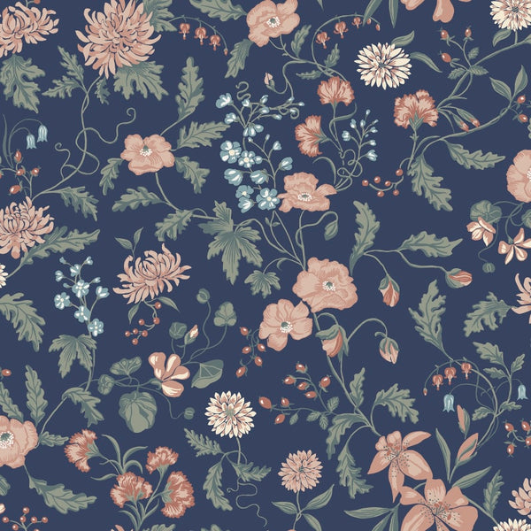 Sample - Till Karin Wallpaper - Sandberg - Midnight Blue