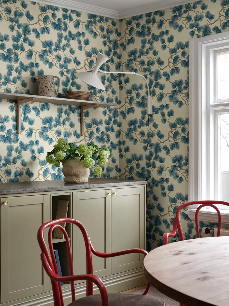 Sample - Pine Wallpaper - Blue