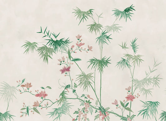 Bamboo Grove - Custom Sized Wallpaper Mural (per m2) - Green