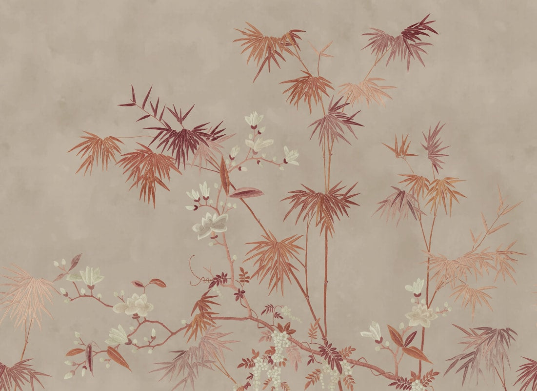 Bamboo Grove - Custom Sized Wallpaper Mural (per m2) - Clay