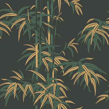 Leon Bamboo Wallpaper - Charcoal