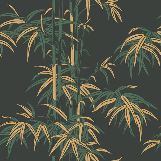 Leon Bamboo Wallpaper - Charcoal