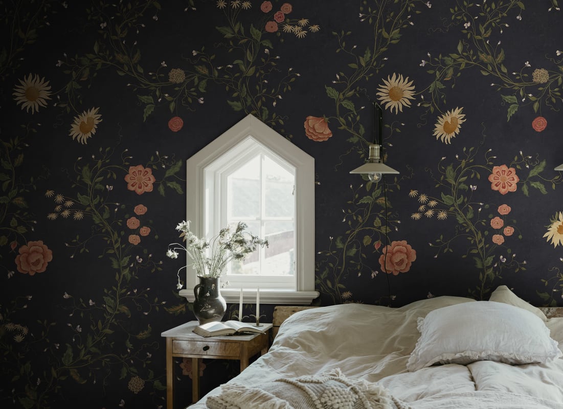 Inger - Sandberg - Custom Sized Wallpaper Mural (per m2) - Midnight Blue