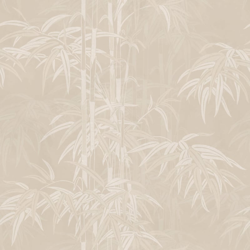 Leon Bamboo - Beige - Custom Sized Wallpaper Mural (per m2)