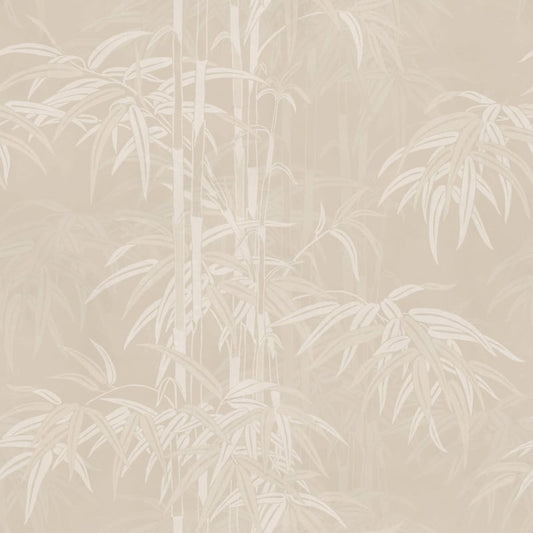 Leon Bamboo - Beige - Custom Sized Wallpaper Mural (per m2)