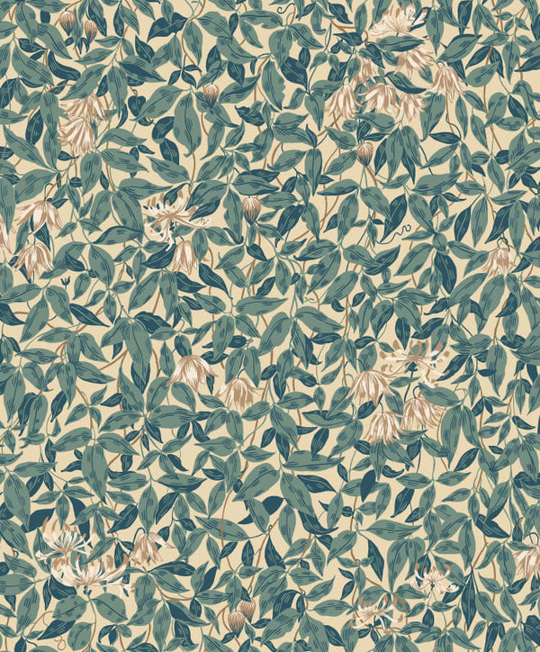 Sample - Linnea Garden Wallpaper - Blue