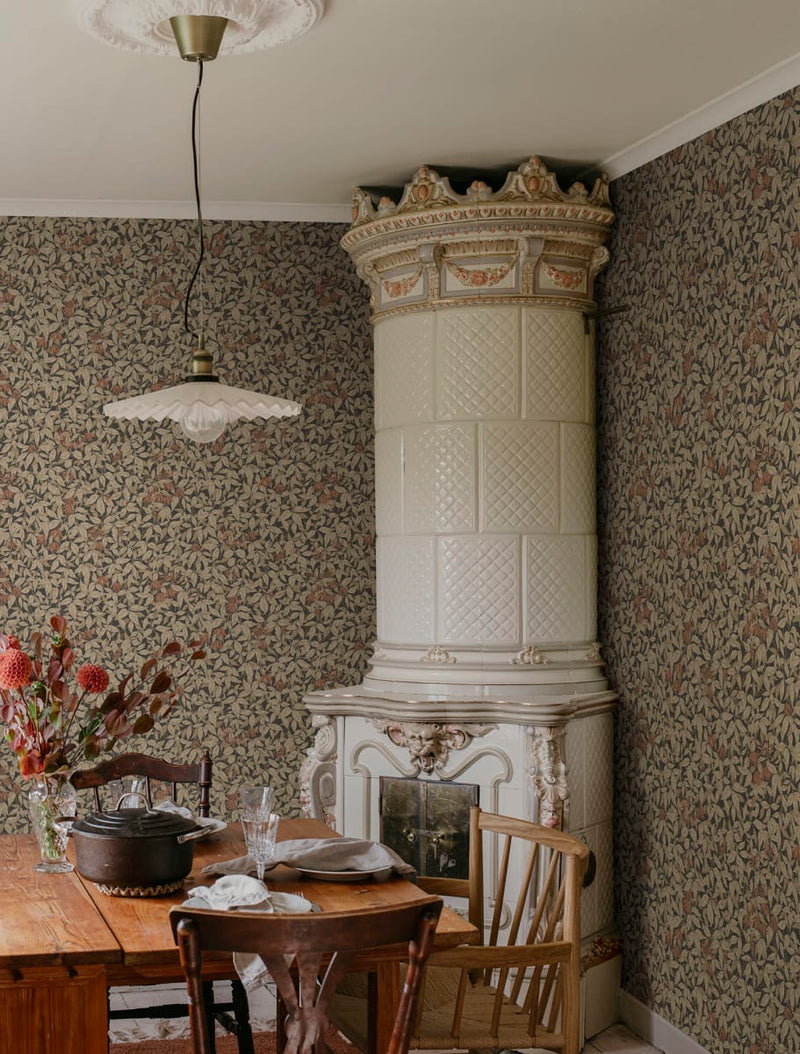 Linnea Garden Wallpaper - Charcoal