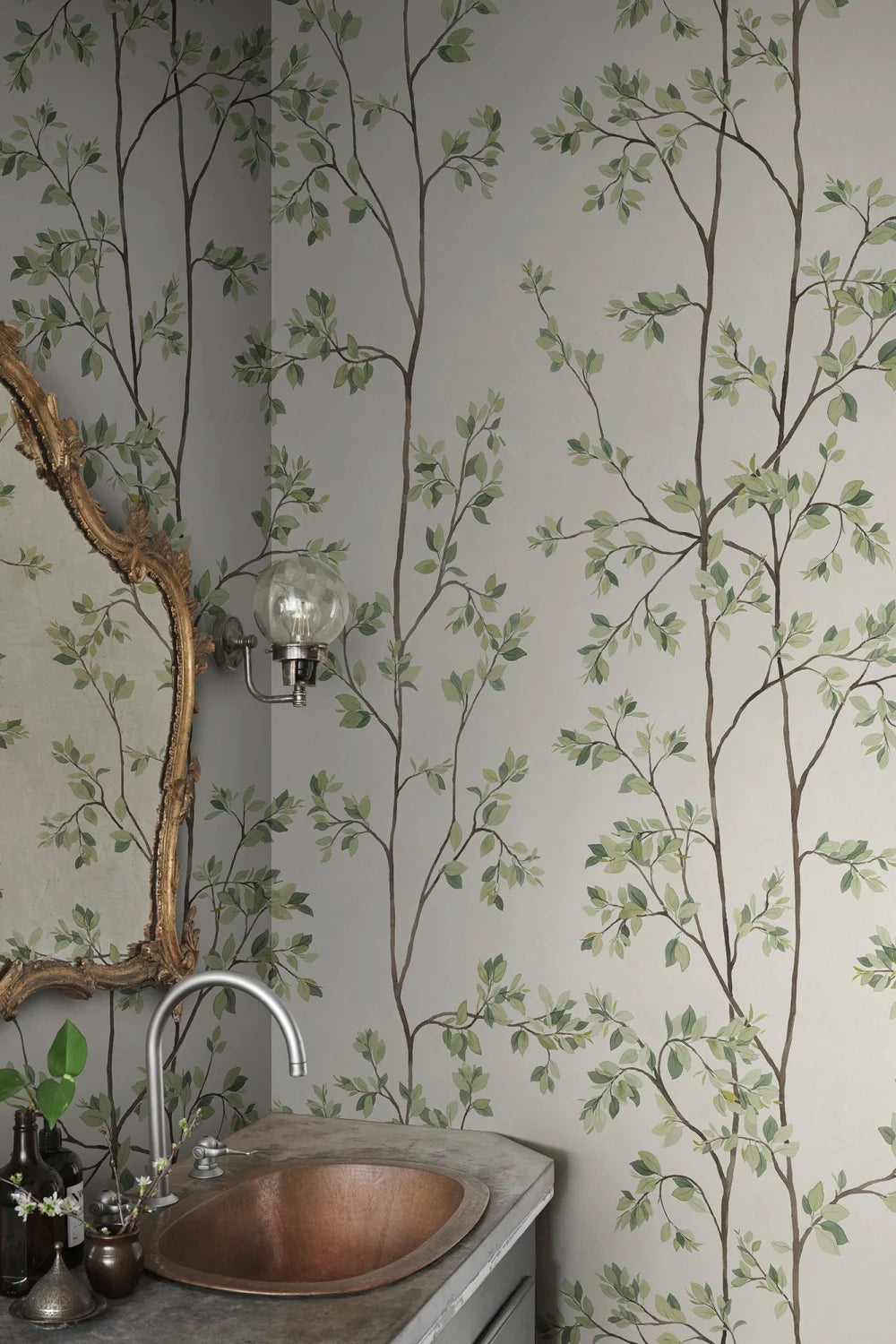 Laura – Green – custom sized wallpaper mural (per m²)