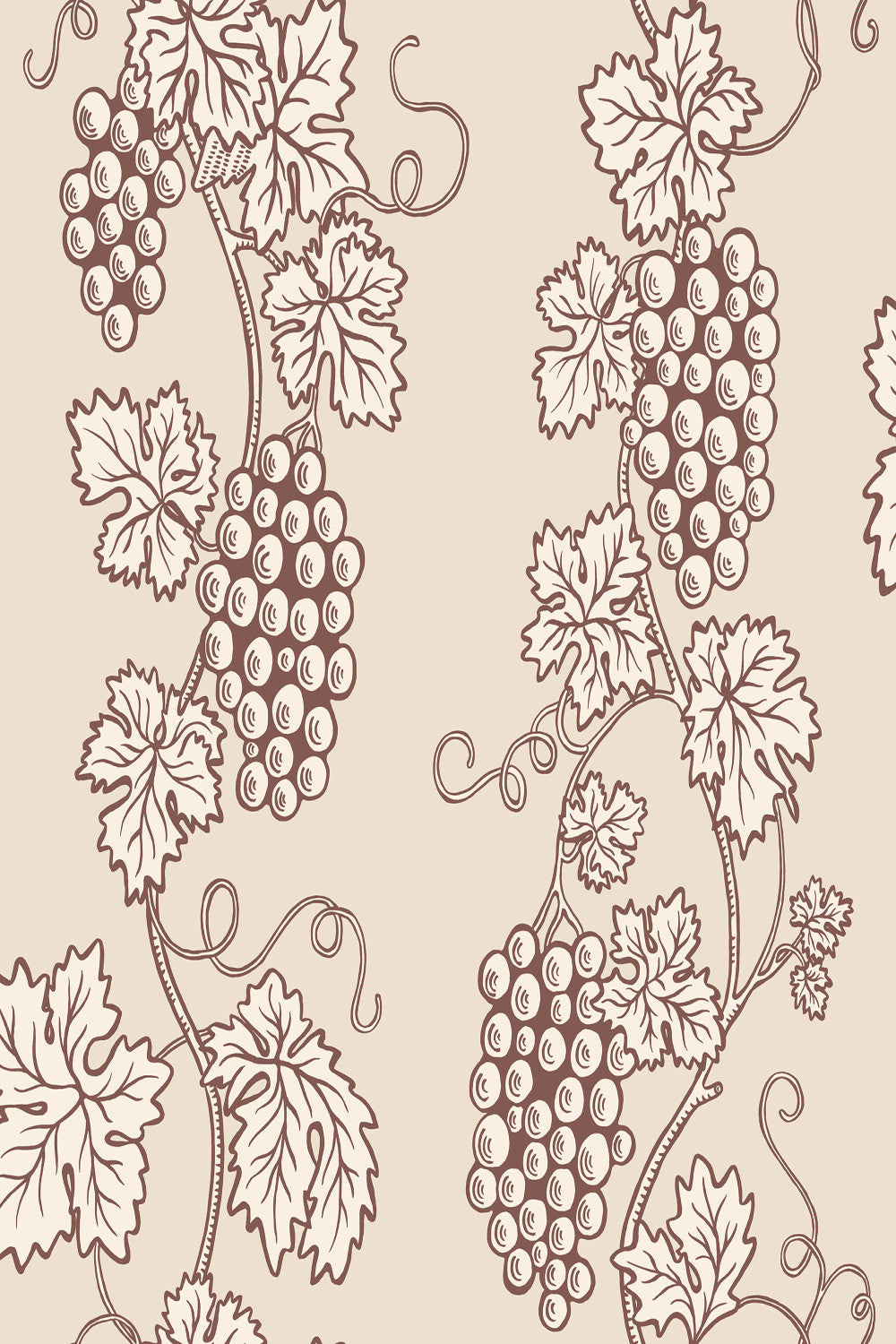 Carla wallpaper in Burgundy, flat pattern
